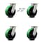 Service Caster 6 Inch Kingpinless Green Poly on Steel Wheel Swivel Caster Set with Swivel Lock SCC-KP30S620-PUR-GB-BSL-4 - alternate 1